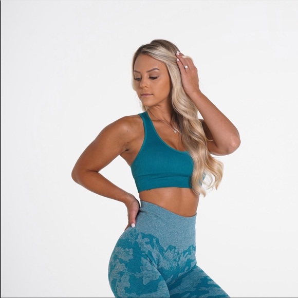 NVGTN Other - Teal Galaxy ribbed seamless bra